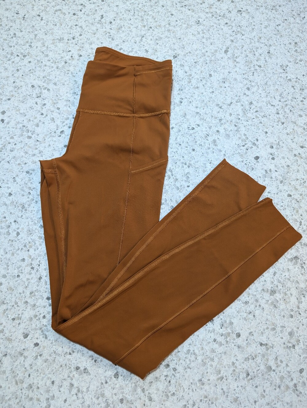 Lululemon 4 Fast And Free Tights Butternut Brown Nulux High Rise Leggings Run